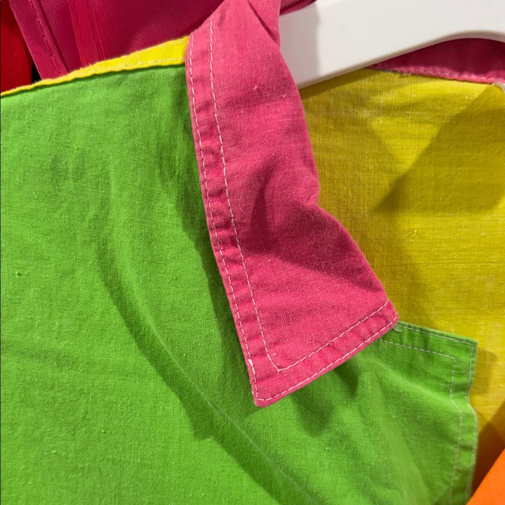 Naf Naf Paris Neon Colorblock Short Sleeve Shirt - Pink Green Orange - Picture 4 of 6